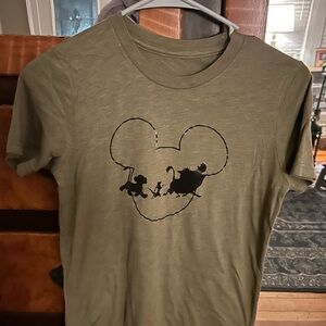 Kids Olive Green Graphic T-Shirt